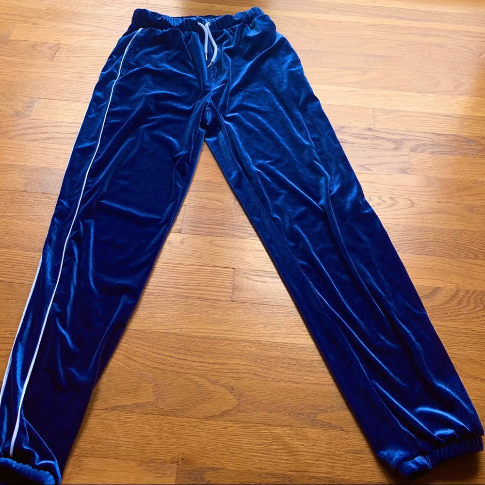 Vibrant Blue Velour Pants